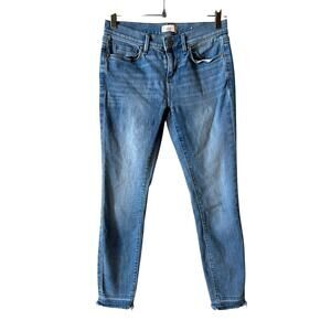 Loft Women’s Modern Skinny Jeans Raw Released Hem Light Wash Size 0